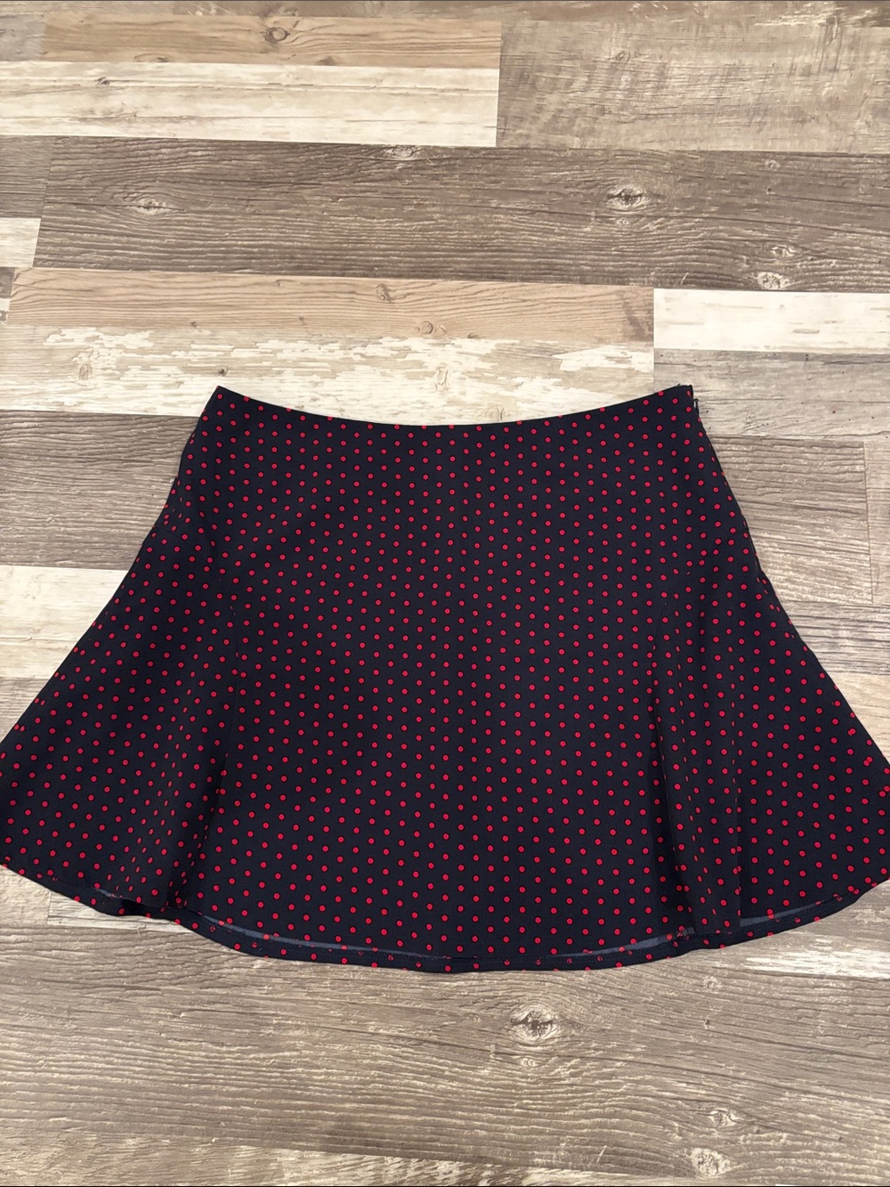 The Limited Navy Skater Skirt with Red Dot Print